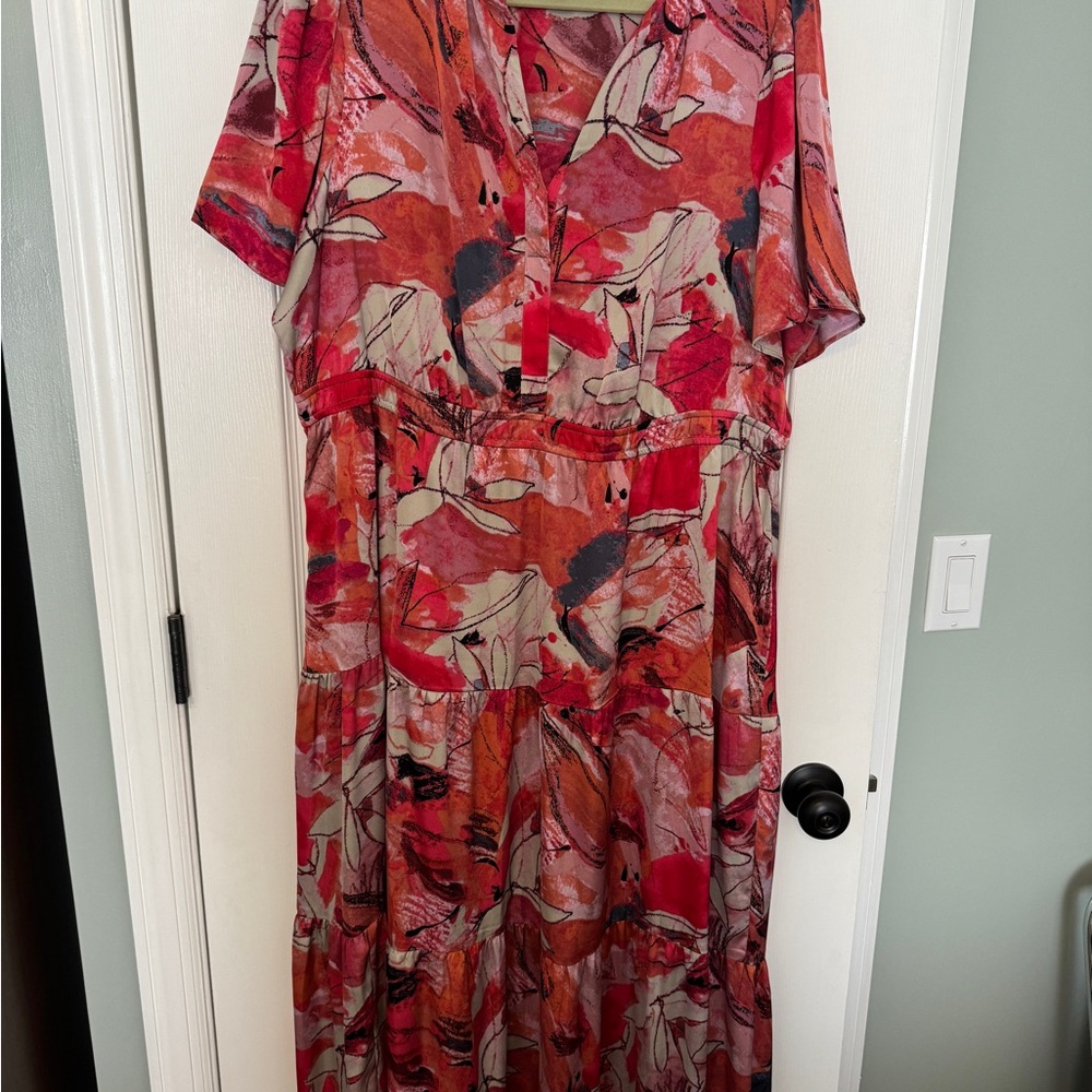 Floral Red and Pink Women's Dress